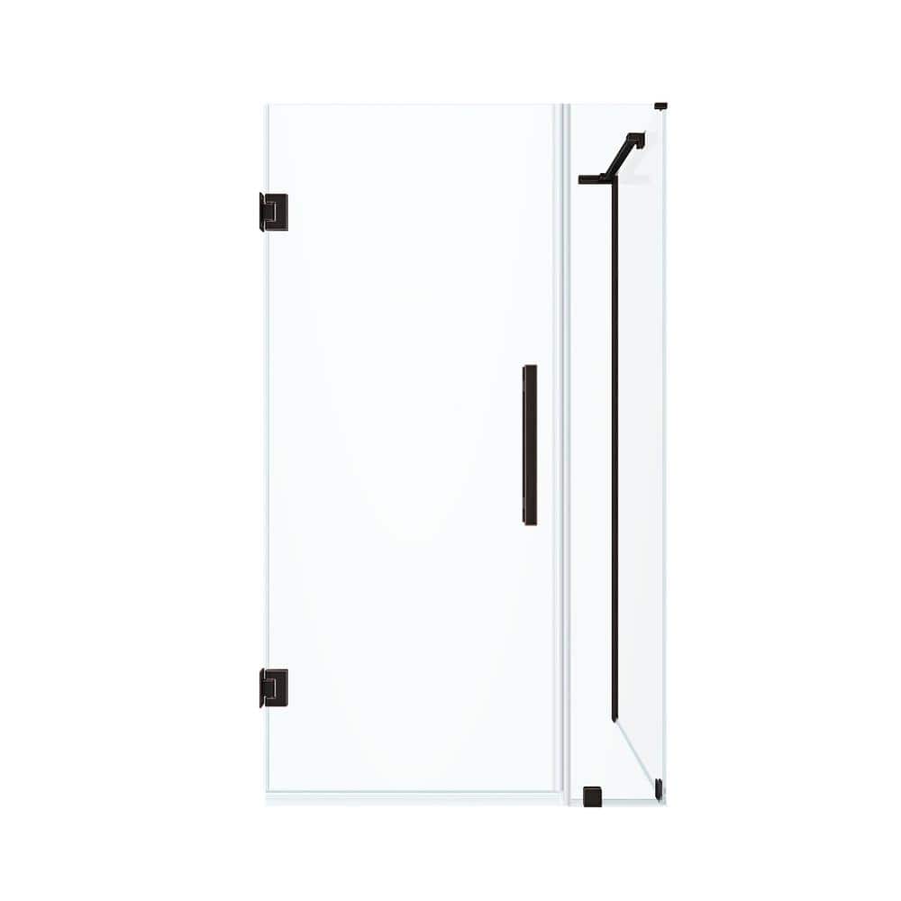 Tampa-Pro Oil Rubbed Bronze Frameless Corner Shower Enclosure with Tempered Glass