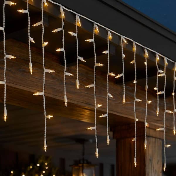 200 Count Warmer White Mini LED Icicle Steady Lit Lights