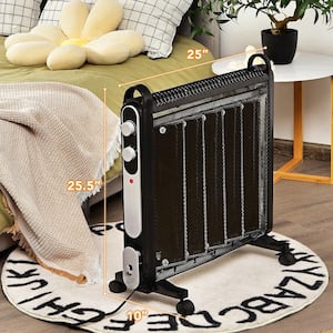 1500-Watt Forced Air Electric Mica Space Heater Portable Heater w/Adjustable Thermostat