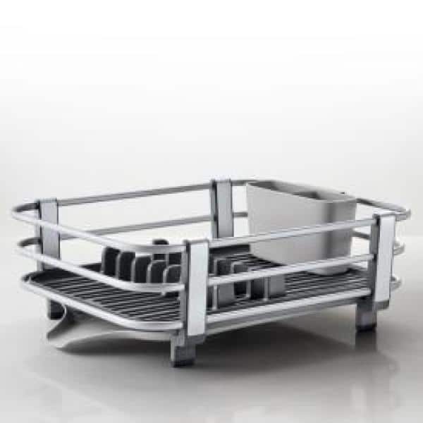 Foldable Aluminum Dish Rack with Utensil Cup