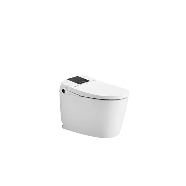 12 in. 1-piece 1.28 GPF Single Flush Smart Toilet in White, Closing Seat Included, Auto Flushing, Adjustable Seat Temp
