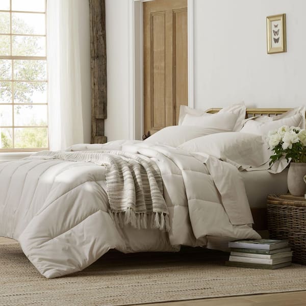 Company Cotton Garment Wash Buff Cotton Percale Twin/Twin XL Flat Sheet