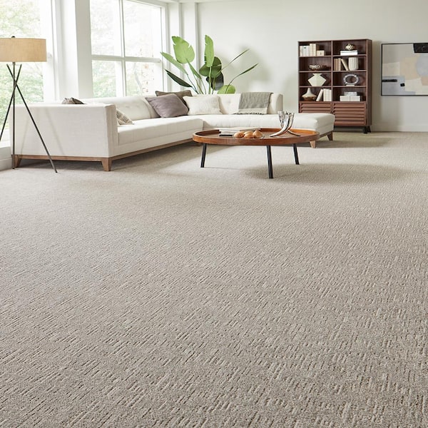 Star of the Show Seaside Bliss Beige 37 oz. Polyester Pattern Carpet - Installation Required