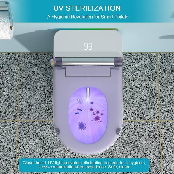 ANGELES HOME Elongated Smart Bidet Toilet with Heated Seat and LED Night Light
