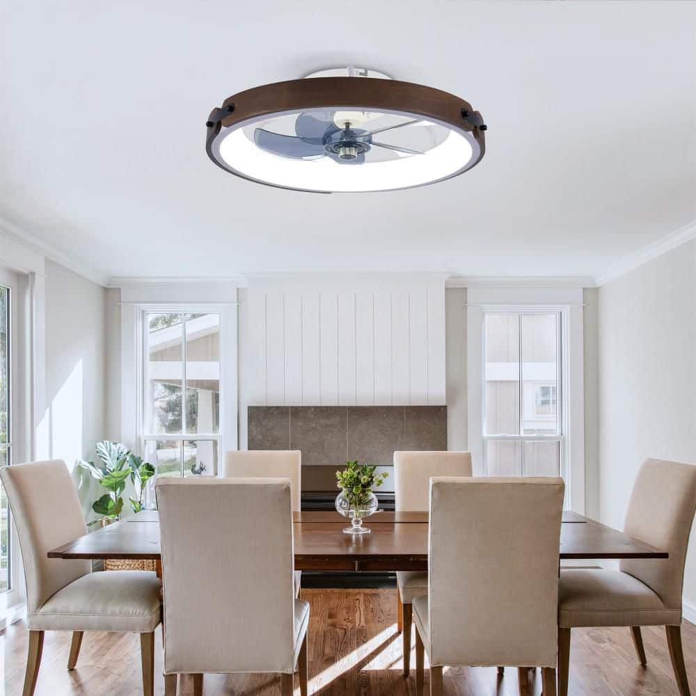 20 in. Black Modern Flush Mount LED Ceiling Fan and Light, Remote, 3000K-6500K, 6 Speeds, Quiet DC Motor for Living Room price history on PriceWatchPro