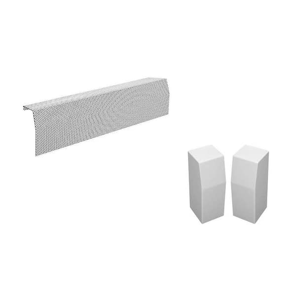 Baseboarders Premium Series 2 ft. Galvanized Steel Easy Slip-On Baseboard Heater Cover, Left and Right Endcaps [1] Cover, [2] Endcaps
