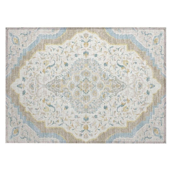 Chantille Machine Washable Indoor/Outdoor Abstract ACN2715 Ivory 2 ft. x 3 ft. Accent Rug