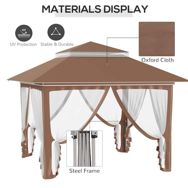 Large Outdoor Pop-up Canopy Shade w/ Easy Setup/Takedown Spacious Design  Beige, 1 Unit - Dillons Food Stores