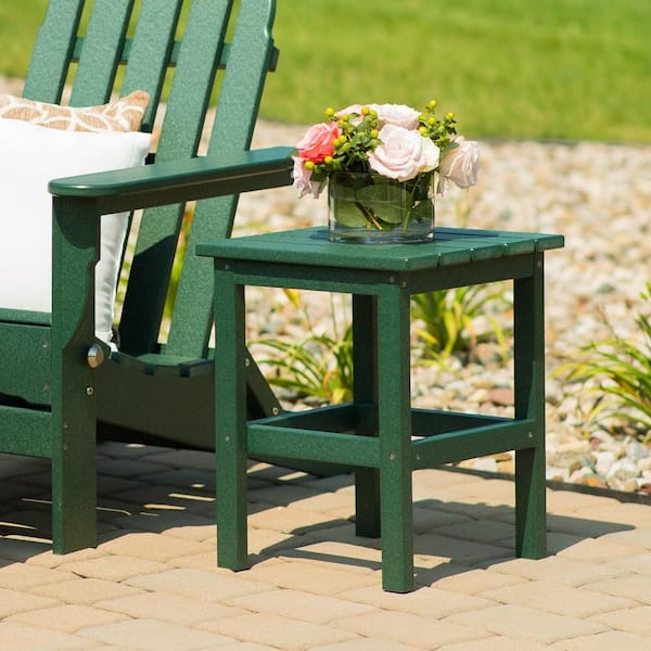 DUROGREEN Icon Forest Green Recycled Plastic Square Side Table