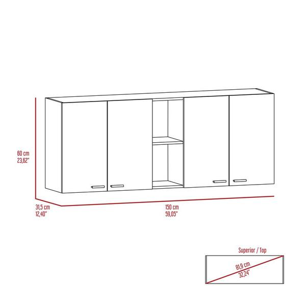 Adrinfly 12.40 in. W x 59.10 in. D x 23.60 in. H Particle Board Ready to Assemble Upper Base Kitchen Cabinet in White