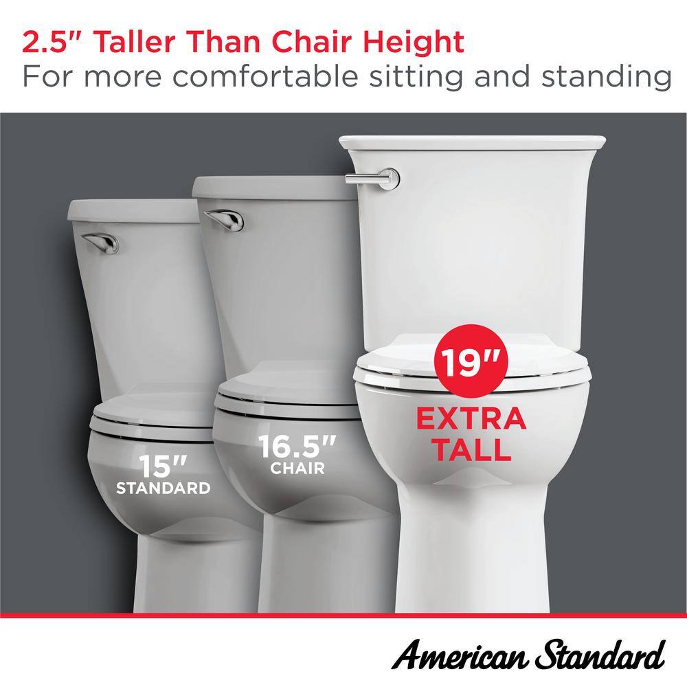 Extra Tall White Ceramic Two-Piece Elongated Toilet