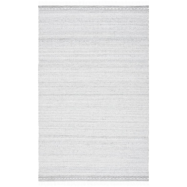 SAFAVIEH Striped Kilim Grey Ivory 8 ft. x 10 ft. Abstract Striped Area Rug