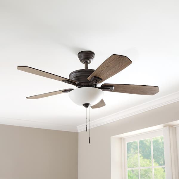 Hampton Bay Wellston 44in LED Indoor Oil Rubbed Bronze Ceiling Fan With Light O2 for sale online 