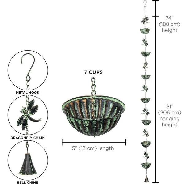 Metal Hanging Dragonfly Rain Chain for Garden HPCTBTZKKJ - The