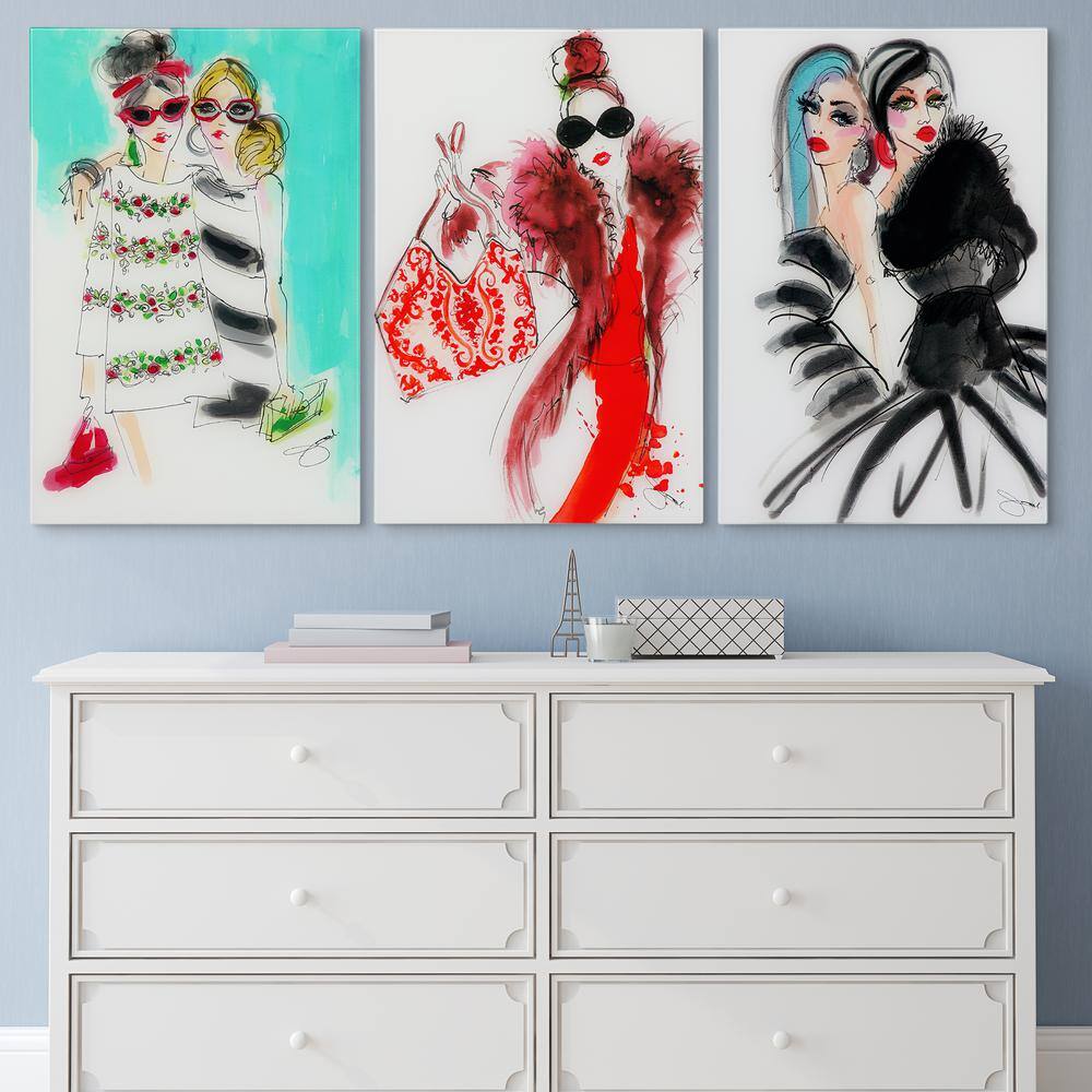 Fashion Show Frameless Tempered Glass Wall Art Set