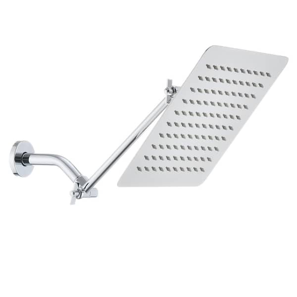 Tahanbath 1-Spray Patterns with 2.5 GPM 10 in. Wall Mount Rain Fixed Shower Head in Chrome