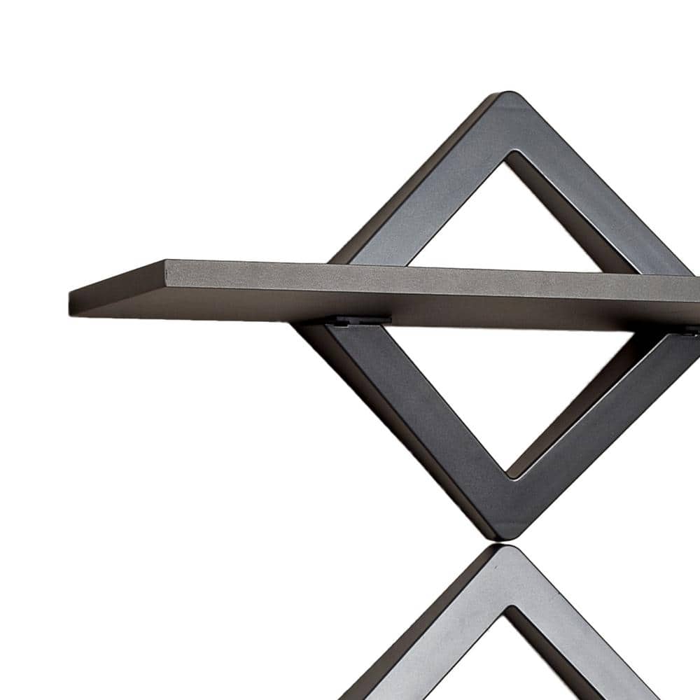 Gray Three Tier Diamond Floating Wall Shelving Unit