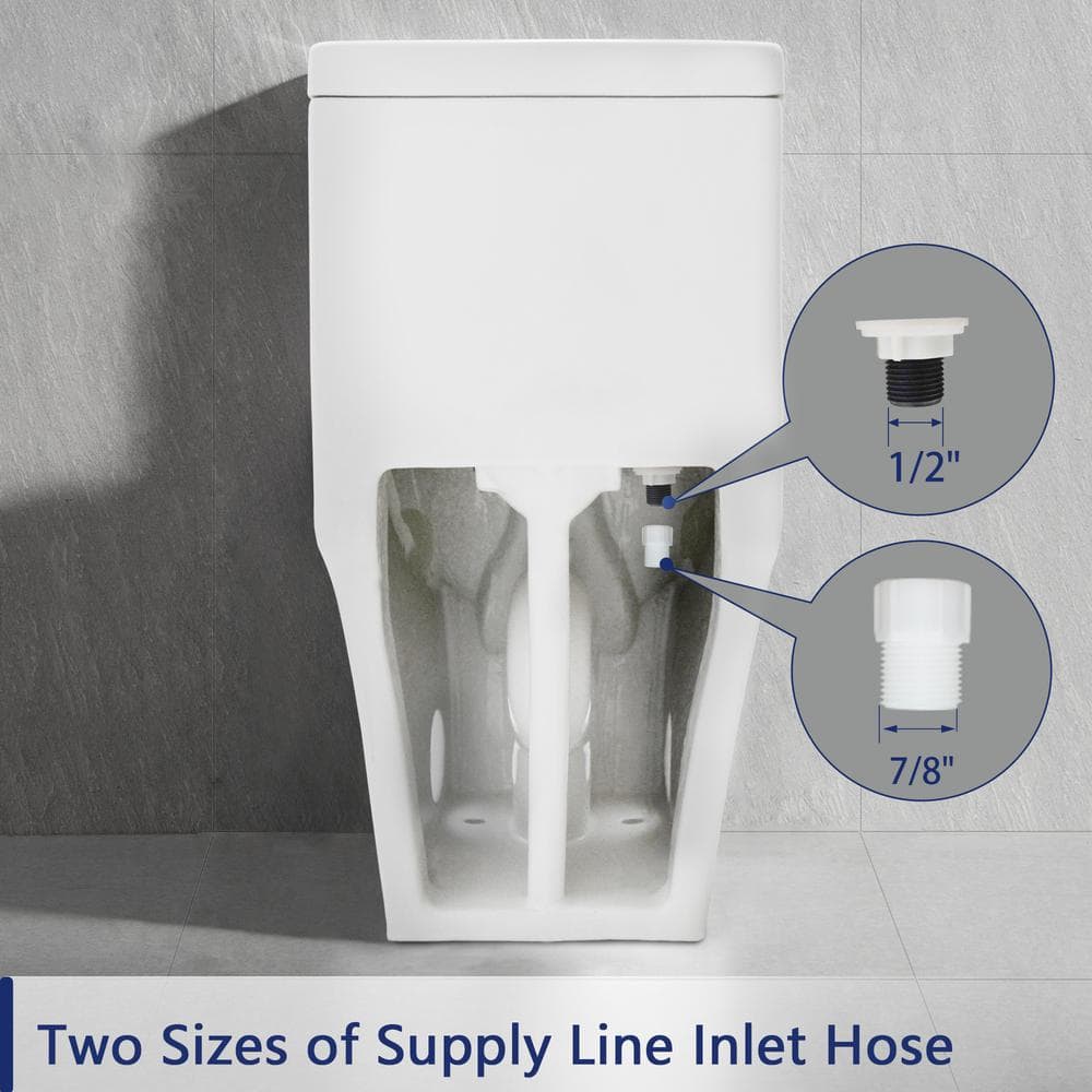 White Ceramic Elongated Dual Flush Floor Mounted Toilet