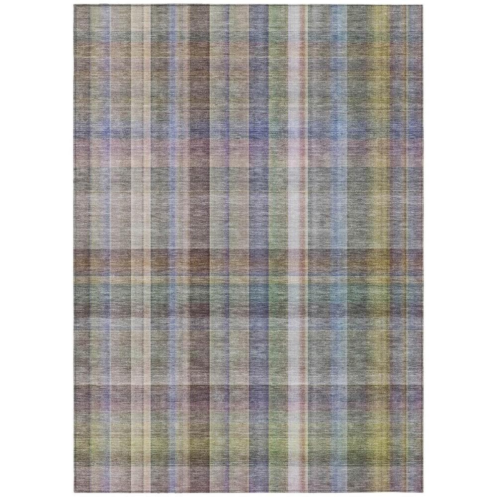 Gray 5 ft. x 8 ft. Woven Plaid Polyester Rectangle Indoor/Outdoor Area Rug price history on PriceWatchPro