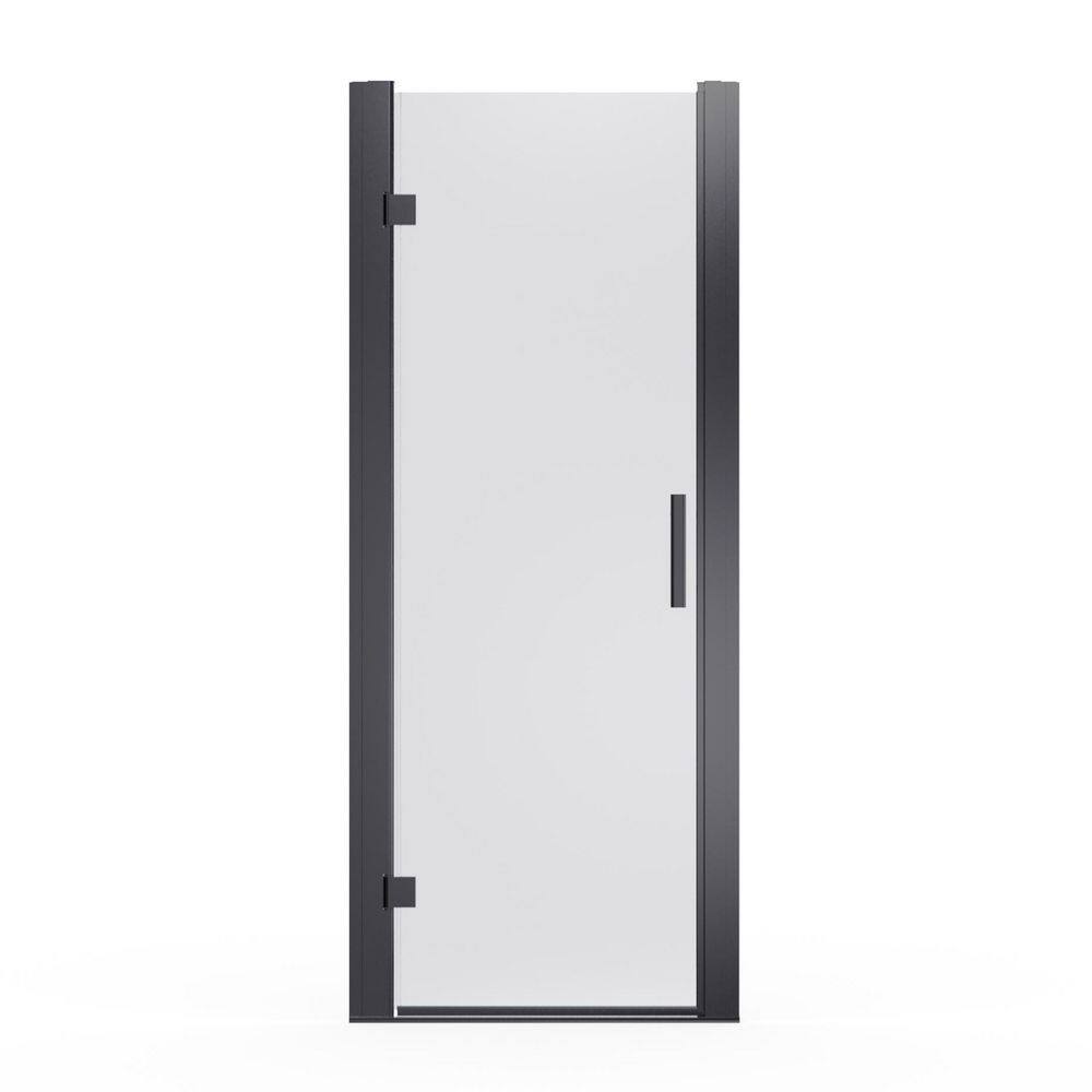 32 in. to 34 in. W x 72 in. H Pivot Hinged Swing Semi Frameless Shower Door in Black with Clear Tempered Glass price history on PriceWatchPro