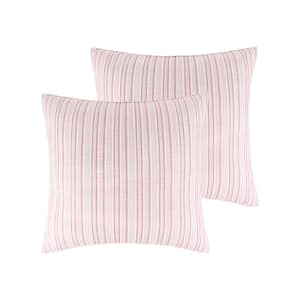 Kimpton Red and White Stripe Cotton 26 in. x 26 in. Euro Sham - Set of 2