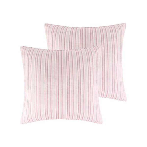 LEVTEX HOME Kimpton Red and White Stripe Cotton 26 in. x 26 in. Euro Sham - Set of 2