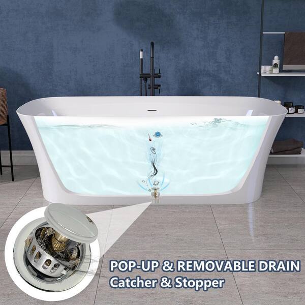 Zeafive 67 in. x 30.71 in. Rectangular Soaking Bathtub Flatbottom