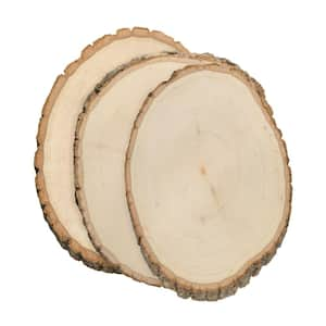 1 in. x 8 in. x 8 in. Rustic Basswood Medium Round Live Edge Project Panel (3-pack)