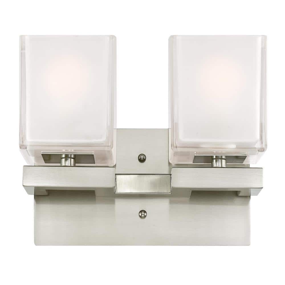 Nyle 2-Light Brushed Nickel Wall Mount Bath Light price history on PriceWatchPro