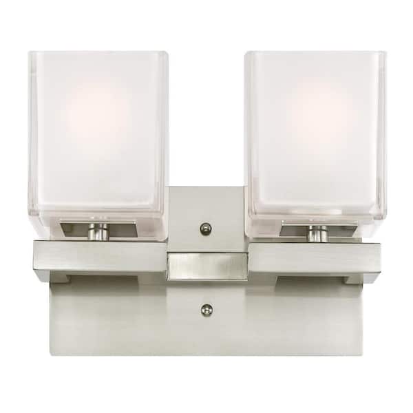 Westinghouse Nyle 2-Light Brushed Nickel Wall Mount Bath Light
