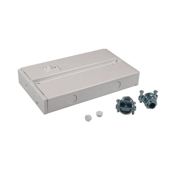 Irradiant White Hardware Junction Box for LED Under Cabinet Light