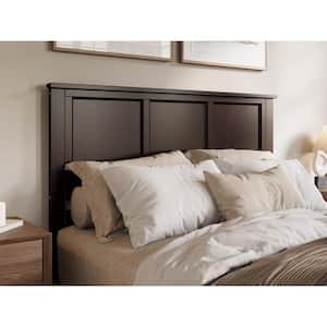 Madison Espresso Dark Brown Solid Wood Queen Headboard with Attachable Turbo USB Device Charger