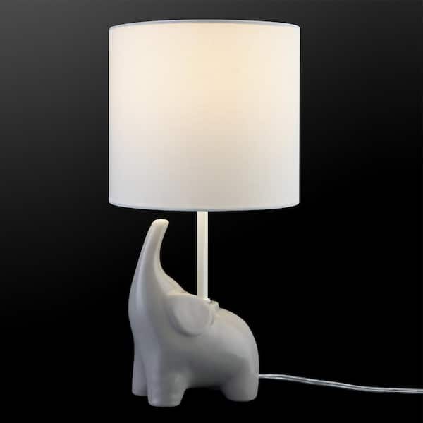 Light Gray Ceramic Elephant Table Lamp, Ceramic Elephant Table Lamp