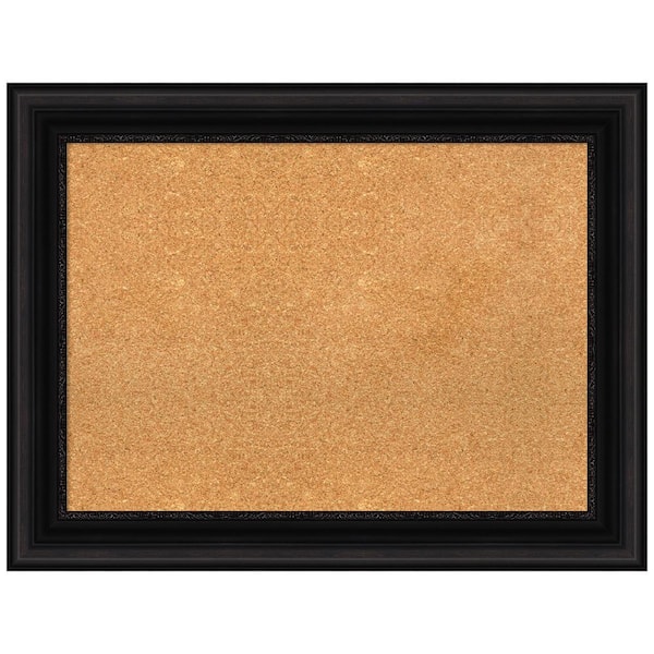 Amanti Art Parlor Black 33.62 in. x 25.62 in. Framed Corkboard Memo Board