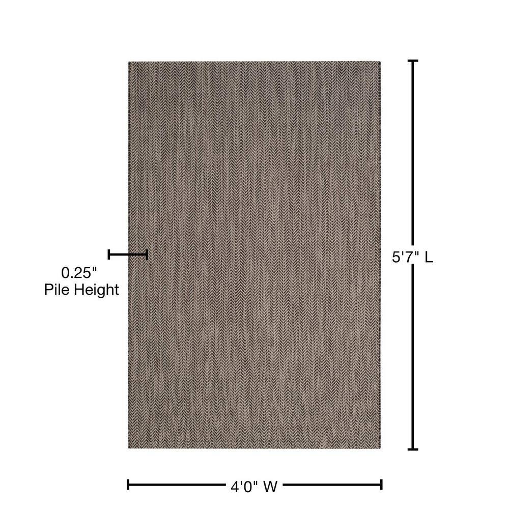 Safavieh Courtyard Black and Beige Rectangular Area Rug