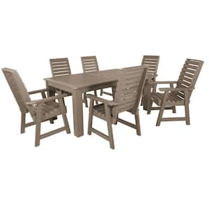 Weatherly 7-Piece Rectangular Plastic Outdoor Dining Set 72 in. x 42 in.