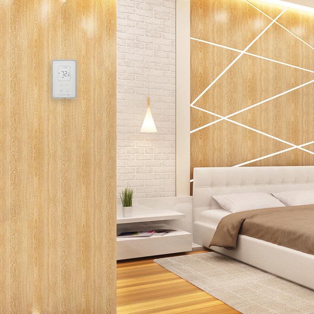 White Programmable Digital Baseboard Heater Thermostat with Touchscreen