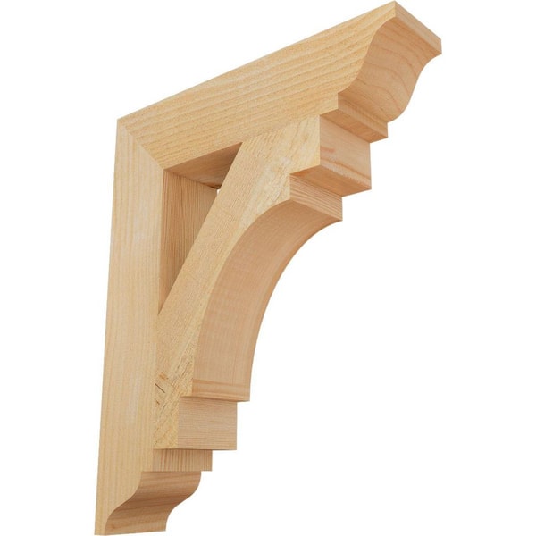 Ekena Millwork 4 in. x 22 in. x 18 in. Douglas Fir Merced Traditional Rough Sawn Bracket