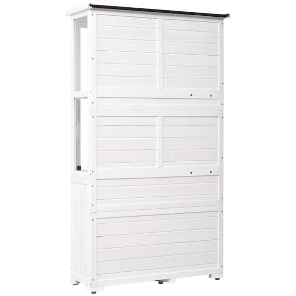 3 ft. W x 1.14 ft. D Wood Shed Mini Greenhouse with Waterproof- Roof and Lockable Door for Backyard (3.42 sq. ft.)