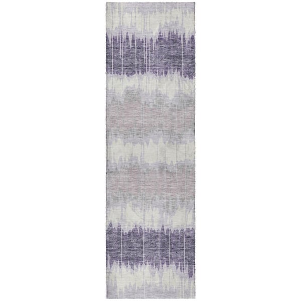 Dream Shag Premium Machine Washable Abstract ADS755 Lavender 2 ft. x 7 ft. Runner Rug