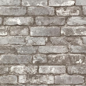 Chelsea Charcoal Brick Washable Wallpaper Sample