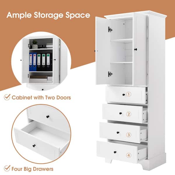 GZMR 23.6-in W x 68.1-in H Mdf White Freestanding Utility Storage Cabinet