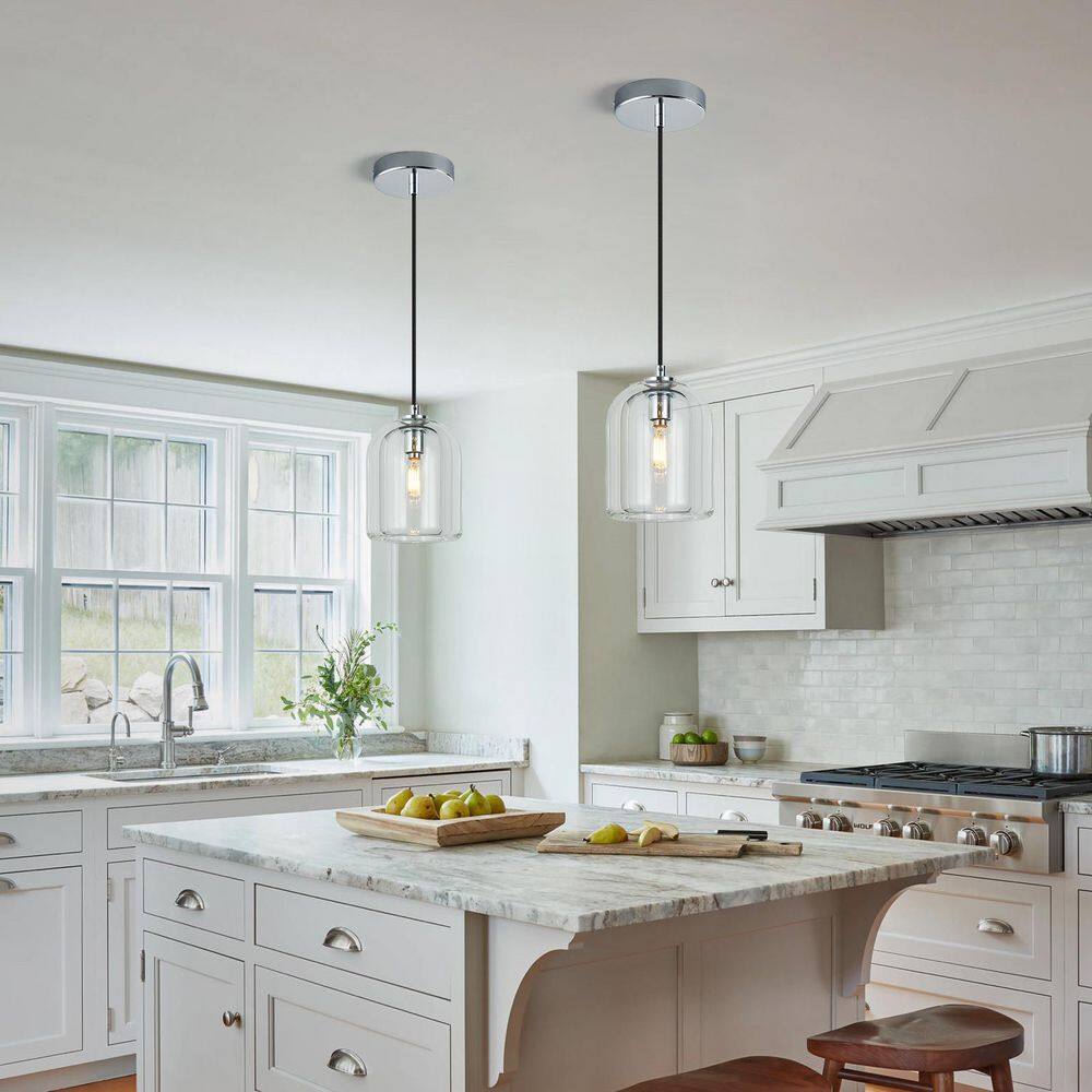 Modern Chrome Pendant Lights Kitchen Island Ceiling Chandelier Indoor Crystal Hanging Light （1Pack） price history on PriceWatchPro