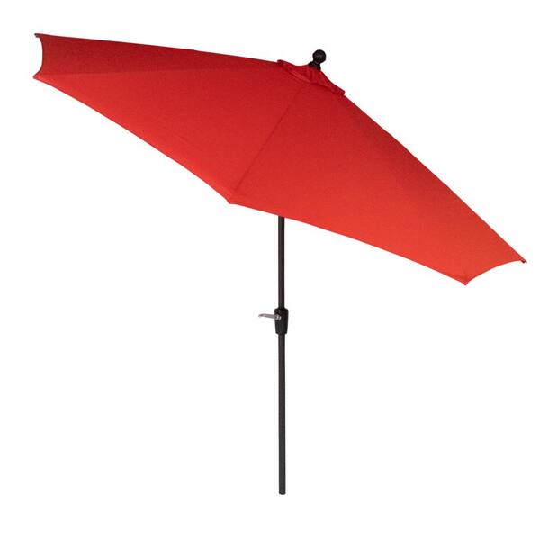 Hampton Bay 10 ft. Aluminum Market Patio Umbrella in CushionGuard Ruby
