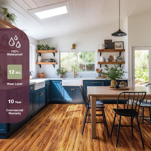 Akamu Koa 12 MIL x 7 in. W x 48 in. L Waterproof Click Lock Luxury Vinyl Plank Flooring (23.77 sq. ft. /Case)