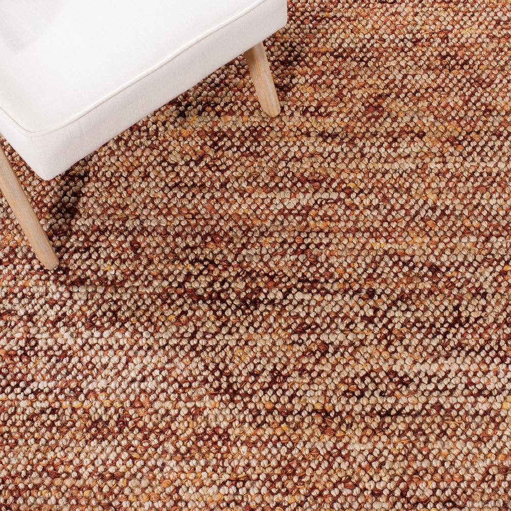 Bohemian Natural Rust Hand-Knotted Wool Area Rug - 4' x 6'