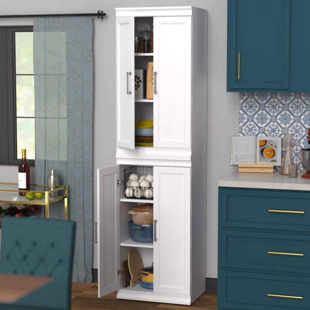 White Modular Storage Closet System with Doors