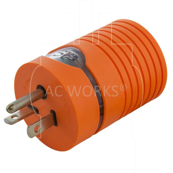 AC WORKS NEMA 5-20P 20 Amp Plug to Locking L5-30R 3-Prong 30 Amp