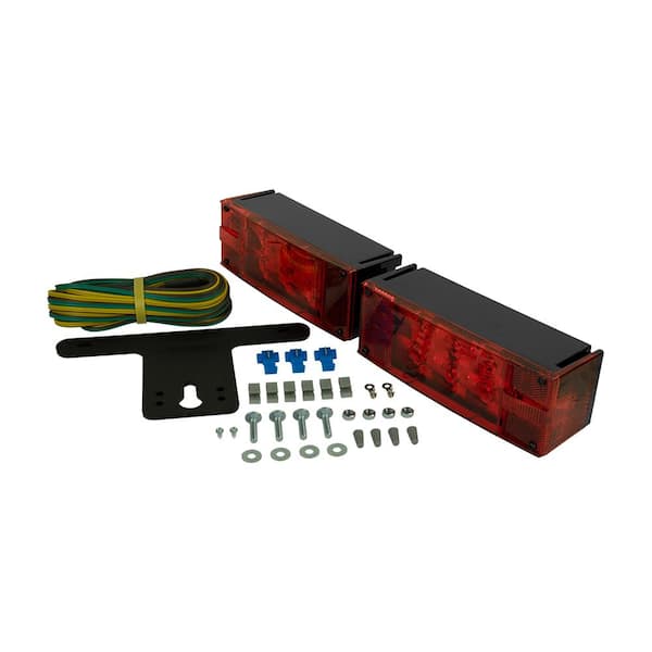 Blazer International Trailer Lamp Kit 7-7/8 in LED Low Profile Submersible Rectangular Lights Red for Under and Over 80 in.
