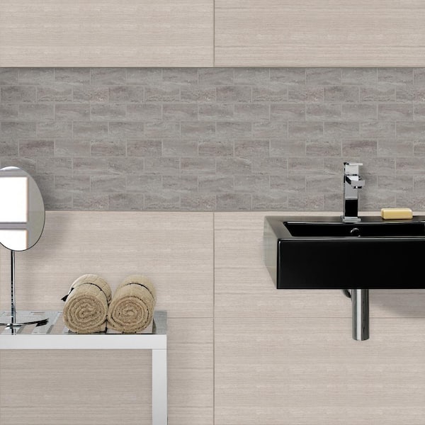 Trevi White 12 in. x 12 in. Polished Porcelain Mosaic Floor and Wall Tile (10 sq. ft. /Case)